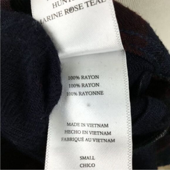 Rails Hunter Marine Rose Teal Plaid Flannel Shirt s - Picture 9 of 11